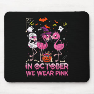 I oktober Bära Rosa Flamingo Halloween Breast Musmatta