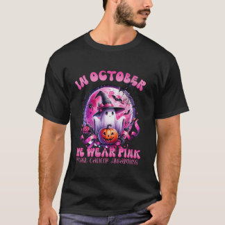 I oktober Bära Rosa Ghost Boo Breast Cancer Ha T Shirt
