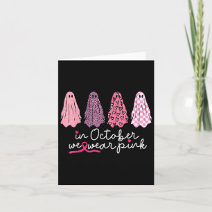 I oktober Bära Rosa Ghost Boo Halloween Breast Kort