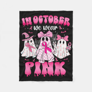 I oktober Bära Rosa Ghost Breast Cancer Awaren Fleecefilt