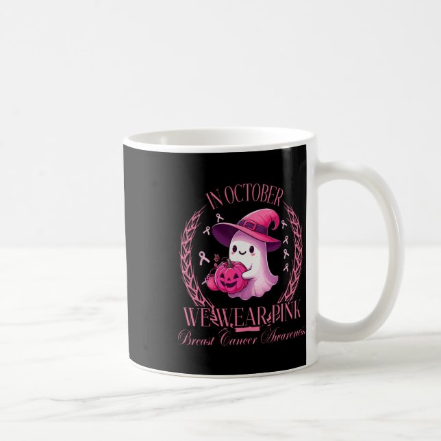I oktober Bära Rosa Ghost Fighting Breast Canc Kaffemugg (Höger)