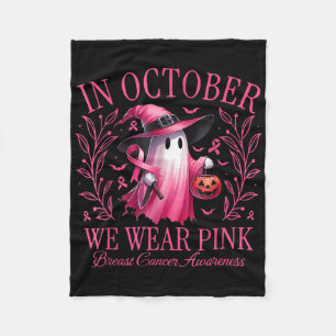 I oktober Bära Rosa Ghost Witch Breast Cancer Fleecefilt