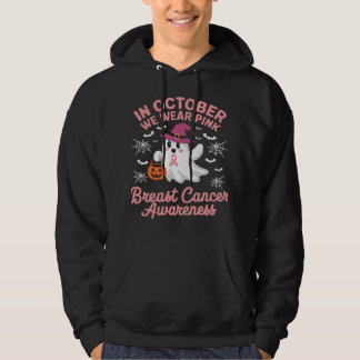 I oktober Bära Rosa Ghost Witch Breast Cancer Hoodie