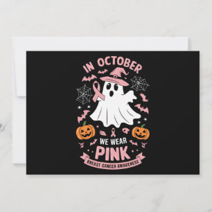 I oktober Bära Rosa Ghost Witch Breast Cancer Inbjudningar