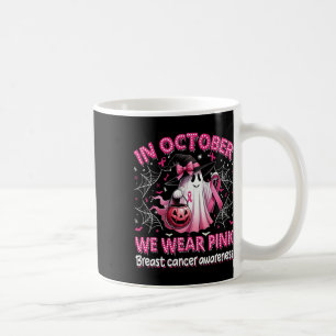 I oktober Bära Rosa Ghost Witch Breast Cancer Kaffemugg
