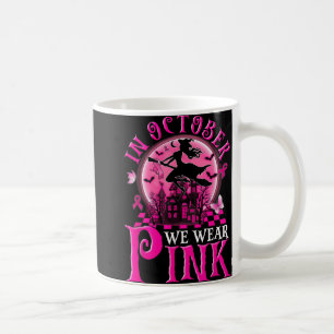 I oktober Bära Rosa Ghost Witch Breast Cancer Kaffemugg