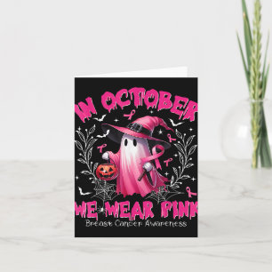 I oktober Bära Rosa Ghost Witch Breast Cancer Kort