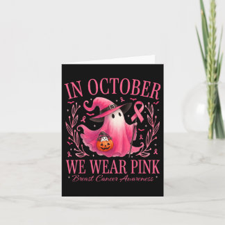 I oktober Bära Rosa Ghost Witch Breast Cancer Kort