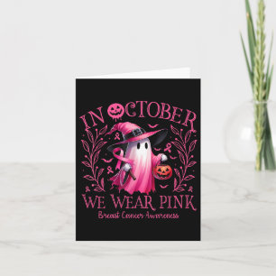 I oktober Bära Rosa Ghost Witch Breast Cancer Kort