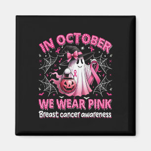 I oktober Bära Rosa Ghost Witch Breast Cancer Magnet