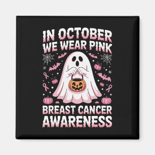 I oktober Bära Rosa Ghost Witch Breast Cancer Magnet