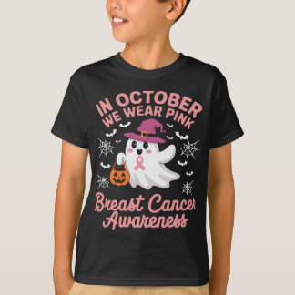 I oktober Bära Rosa Ghost Witch Breast Cancer T Shirt