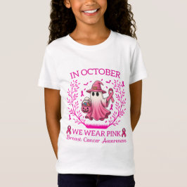I oktober Bära Rosa Ghost Witch Breast Cancer T Shirt