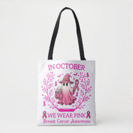 I oktober Bära Rosa Ghost Witch Breast Cancer Tygkasse