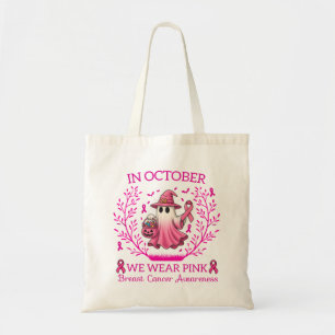 I oktober Bära Rosa Ghost Witch Breast Cancer Tygkasse