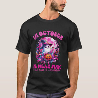 I oktober Bära Rosa Ghost Witch Hat T Shirt