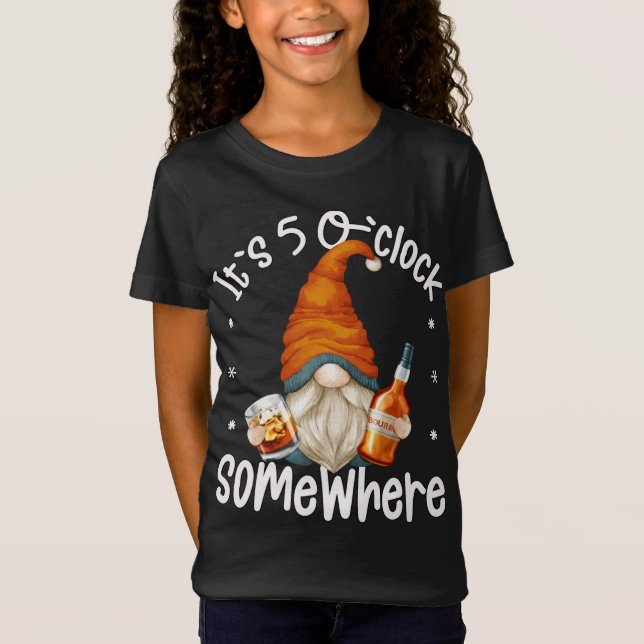 I oktober Bära Rosa Gnome Breast Cancer Awaren T Shirt (Framsida)