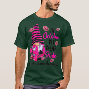 I oktober Bära Rosa Gnome Breast Cancer Awaren T Shirt