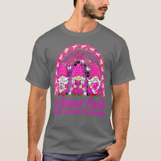 I oktober Bära Rosa Gnome Breast Cancer Awaren T Shirt