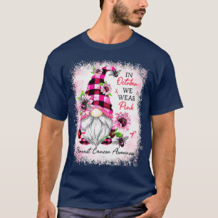 I oktober Bära Rosa Gnome Breast Cancer Awaren T Shirt