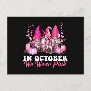 I oktober Bära Rosa Gnome Breast Cancer Awaren Vykort