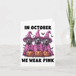 I oktober Bära Rosa Great dane Halloween Breas Kort