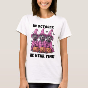 I oktober Bära Rosa Great dane Halloween Breas T Shirt
