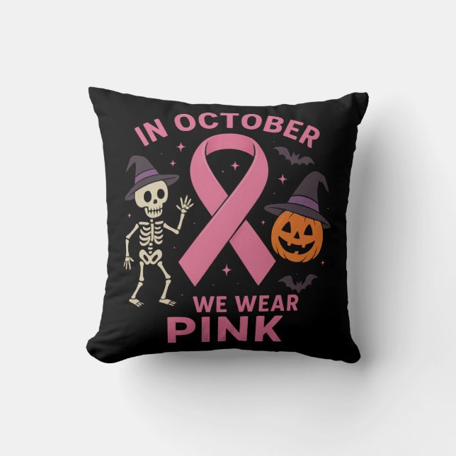 I oktober Bära Rosa Halloween Breast Kudde (Framsida)