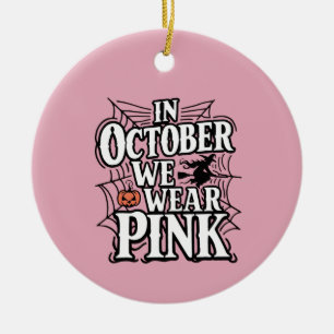 I oktober Bära Rosa Halloween Witch Julgransprydnad Keramik