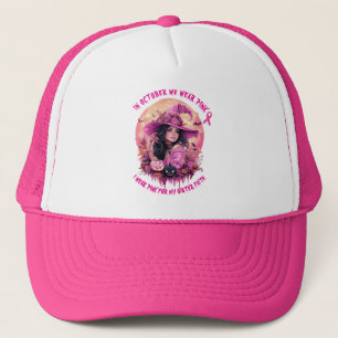 I oktober Bära Rosa Halloween Witch Keps