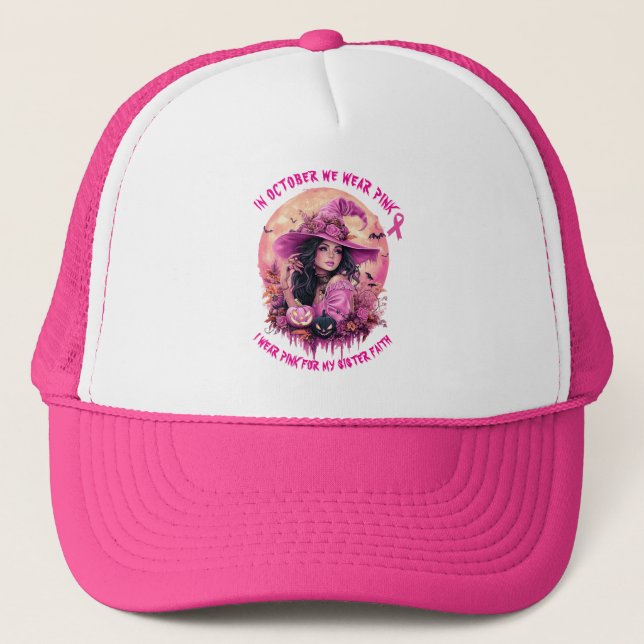 I oktober Bära Rosa Halloween Witch Keps (Framsida)