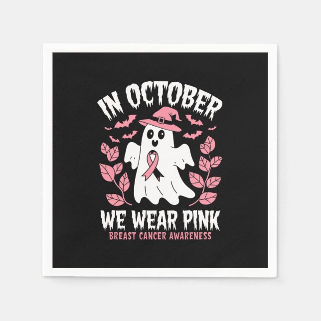 I oktober Bära Rosa Halloween Witch Pappersservett (Framsidan)