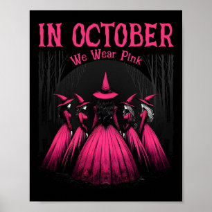 I oktober Bära Rosa Halloween Witchy Bre Poster