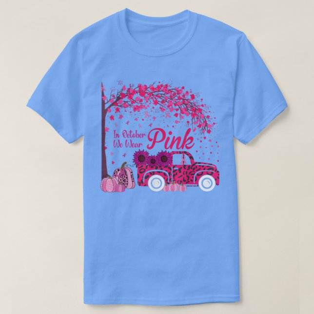 I oktober Bära Rosa Lastbil Pumpkin Leopard Brea T Shirt (Design framsida)