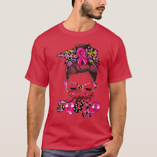 I oktober Bära Rosa Messy Bun Breast Cancer Aw T Shirt