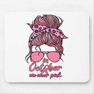 I oktober Bära Rosa Messy Bun Breast Cancer Wo Musmatta