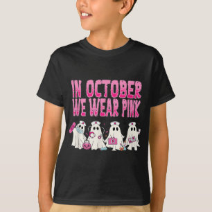 I oktober Bära Rosa Nurse Breast Cancer Awaren T Shirt