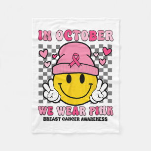 I oktober Bära Rosa Ribbon Ghost Halloween Bre Fleecefilt