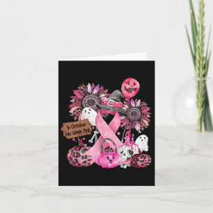 I oktober Bära Rosa Ribbon Ghost Halloween Bre Kort
