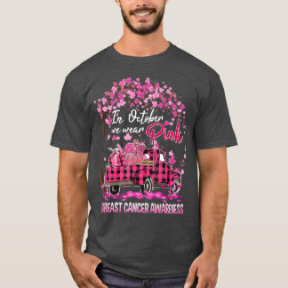 I oktober Bära Rosa Ribbon Lastbil Leopard Breas T Shirt