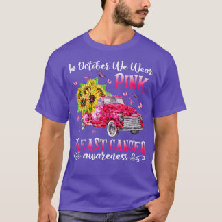 I oktober Bära Rosa Ribbon Leopard Lastbil Breas T Shirt
