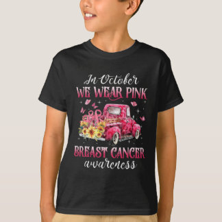 I oktober Bära Rosa Ribbon Leopard Lastbil Breas T Shirt