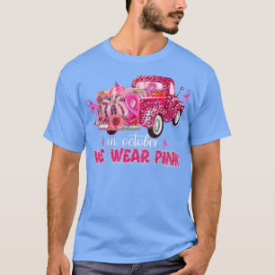 I oktober Bära Rosa Ribbon Leopard Lastbil Breas T Shirt