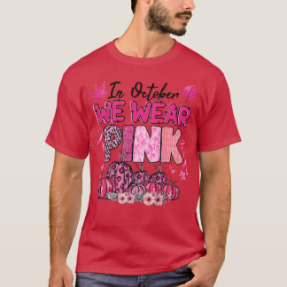 I oktober Bära Rosa Ribbon Leopard Pumpkin Bre T Shirt
