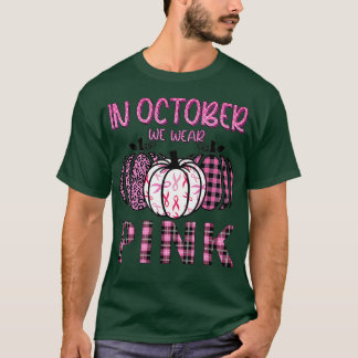 I oktober Bära Rosa Ribbon Leopard Pumpkin Bre T Shirt
