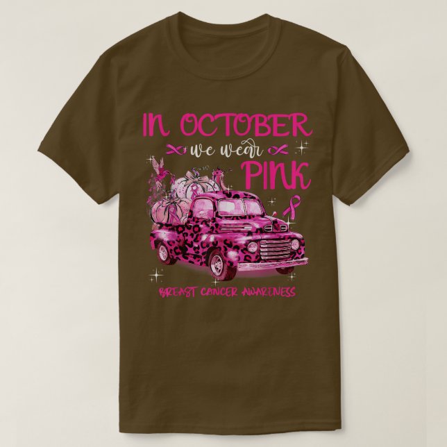 I oktober Bära Rosa Rosa Lastbil Hummingbrid Bre T Shirt (Design framsida)