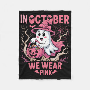 I oktober Bära Rosa Shirt Breast Cancer Awaren Fleecefilt