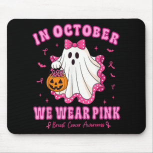 I oktober Bära Rosa Shirt Ghost Breast Cancer Musmatta