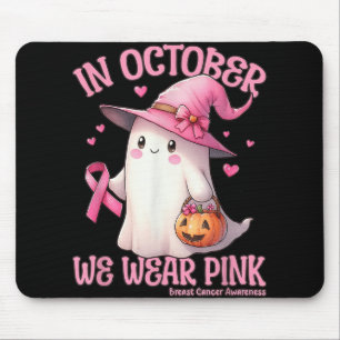 I oktober Bära Rosa Shirt Ghost Breast Cancer Musmatta