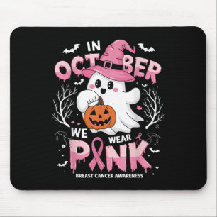 I oktober Bära Rosa Shirt Ghost Breast Cancer Musmatta